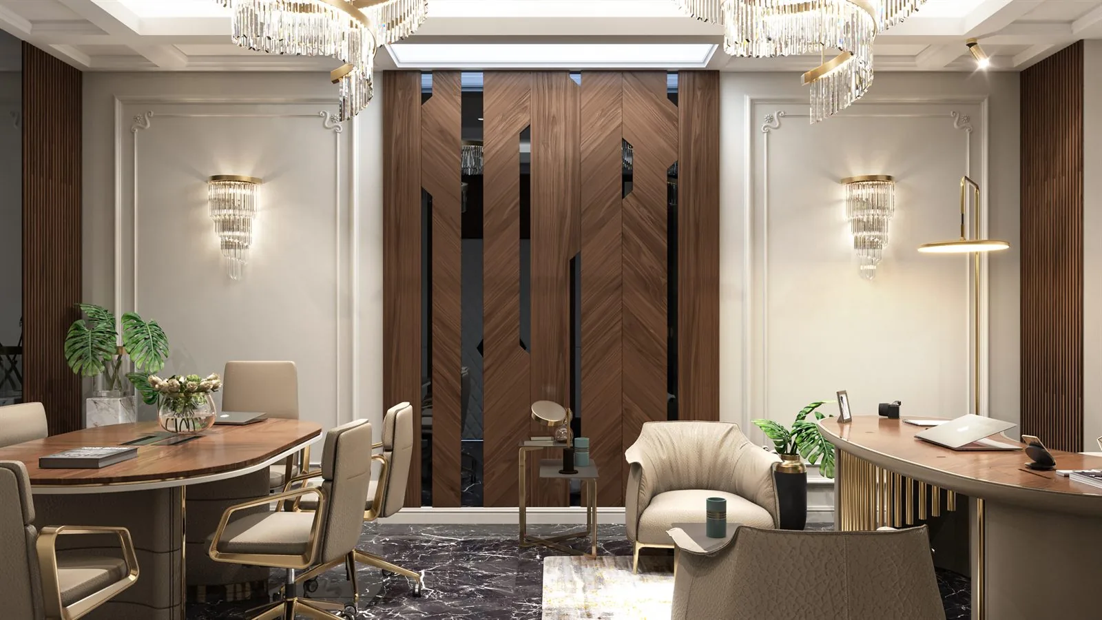 Gozlan CEO Office executive suite detail, Kuyumcukent Istanbul, ZIDANE Architects