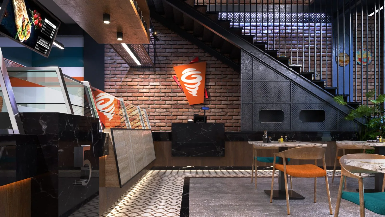 Bayt Al Shawarma open kitchen line design, Riyadh