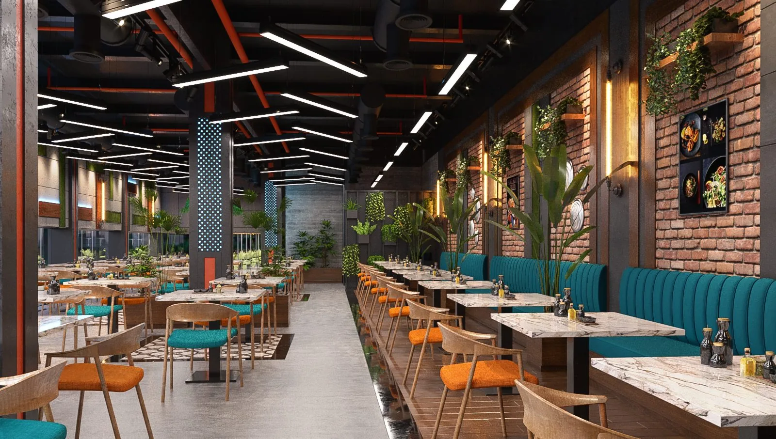 Bayt Al Shawarma dining area and signage, Riyadh